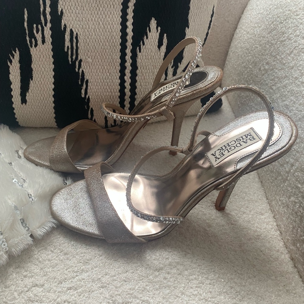 DONATED Badgley Mischka Glittering Silver Heels